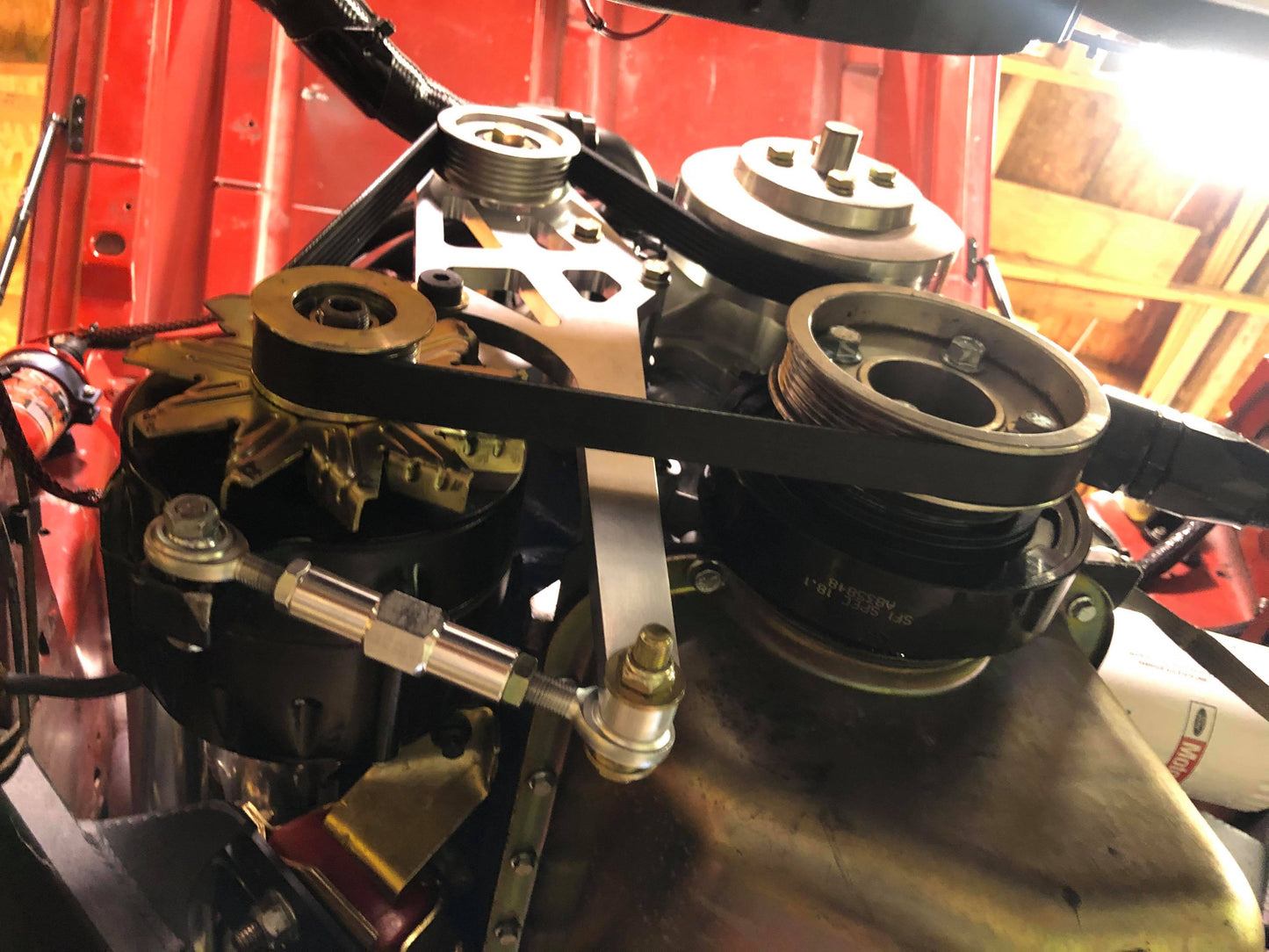 SBF 8.2/9.5 Deck Passenger Side Alternator Mount SN95/Explorer With Idler